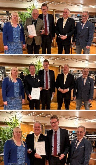 Léon Evers, Jan Otten en Simon Rijsdijk ontvangen gouden eremedaille EVS